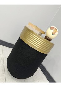 Resim Elegant Dekoratif Eskitme Darbuka Siyah Sehpa 60cm 