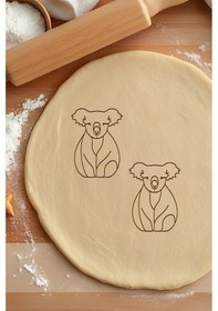 Resim Koala Kurabiye Kalıbı, Hamur Şekillendirici, Bisküvi Kalıbı, Kolay Kesim Ucu Beyaz 