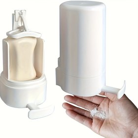 Resim Duvara Monte Sabun Öğütücü - Delme Gerektirmez, Mutfak & Banyo için Su Geçirmez Sabunluk ve Ekli Rendesi, Beyaz Plastik (Sabun Dahil Değildir) 
