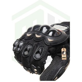 Resim Motosiklet Eldiveni Siyah 3 Mevsim Korumalı Standart Elastik Kumaş 