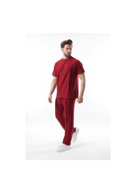 Resim Madmext Bordo Önü Pileli Overfit Erkek Takım E7304 Bordo 