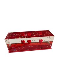 Resim Büro Ev Ofis Hediyesi İçin Mini Obje Batmayan Kalpli Güllü Akvaryum 