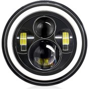 Resim Teltree 7 İnç Araba/motosiklet Led Farı H4 Bağlantı, Tam Daire Melek Gözü, Beyaz/amber Işık, 140w 14000lm, Ip67 1 Adet 
