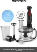 Resim Karaca PRO-2000W Turbo Doğrayıcı, Dilimleme Rondo, Blender - İkili çelik mikser, Buz Kırıcı Mutfak Robotu 