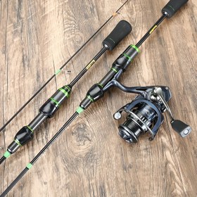 Resim Ultra Hızlı UL Döner Balıkçılık Kamışı - Hafif Karbon Fiber Atma Kamışı, 1-8g Yem Ağırlığı, Siyah & Yeşil Vurgular, Sörf, Tatlısu, Tuzlu Su, Levrek, Turna, Alabalık için - Profesyonel Balıkçılar İçin Ergonomik Tutuş, Yüksek Performans Yapısı, Açık Hava Sporcuları 