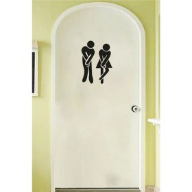 Resim Beta Moda Hub Dekoratif Tuvalet Banyo Sticker Duvar Etiket Kapı Sticker 18CMX12CM 