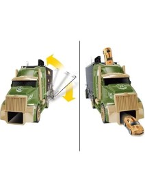 Resim MEGA Road Masters 666-05G Taşınabilir Kamyonlu Asker Seti Çocuklar İçin Eğlenceli Oyun Deneyimi 
