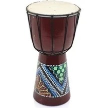 Resim Batikli Ahşap Darbuka 25 cm 