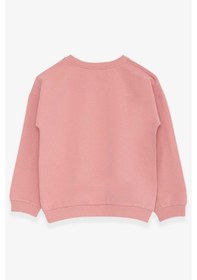 Resim Breeze Kız Çocuk Sweatshirt Pullu Yazı Baskılı 4-8 Yaş, Gülkurusu 