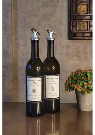 Resim Khakma Zeytinyağı ve Sıvıyağ Şişesi Yağdanlık Seti 2'Li 750 ML 