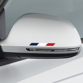 Resim 2D Motosiklet Kaskları, Araba Konsolları, B Sütunları, Kapı Kolları ve Motosikletler için Dekoratif Olarak Kullanıma Uygun 4'lü Yaratıcı ve Minimalist Fransız Bayrağı Etiketi Seti. 