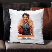 Resim Karikatürlü En Başarılı Erkek Basketbolcu Yastık 