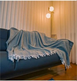 Resim Lodos Home Pamuklu Çift Taraflı Koltuk & Kanepe Örtüsü Şalı 170x210 Cm Terletmez, Yumuşak Dokulu Gri 