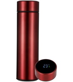 Resim Sunshine022 1 Adet Akıllı Sıcaklık Göstergeli Termal Kupa 304 Paslanmaz Çelik Vakumlu Taşınabilir Çay Termosu Kırmızı 