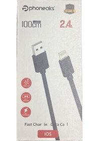 Resim Phoneaks PA-KABIOS24A1MTBL iOS iphone Uyumlu 2.4 A Şarj Data Kablosu 