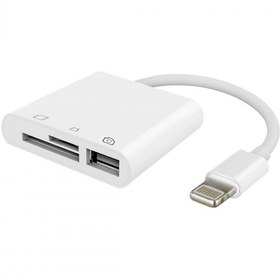 Resim Microcase Lightning iPhone iPad to SD-MicroSD Kart Okuyuculu USB Kamera Adaptörü - Beyaz - Model : AL2473 