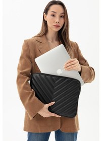 Resim Necati Çanta Macbook Air Pro 13.3" & 14" Inç Laptop Kılıfı Bej Siyah-709 Siyah 