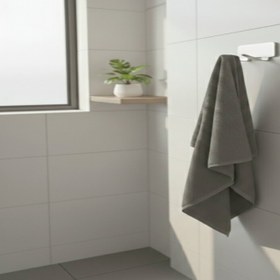 Resim YAPIŞKANLI PASLANMAZ ÇELİK 2 ASKILI BANYO ASKILIĞI, GÜMÜŞ GRİ, 7X4X3 CM 