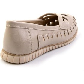 Resim Bambi Bej Leather Kadın Babet K01140005103 Bej 