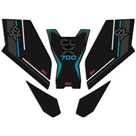 Resim Gp Kompozit Cf Moto 700 Cl-x 2022-2023 Uyumlu Tank Pad Seti Turkuaz 