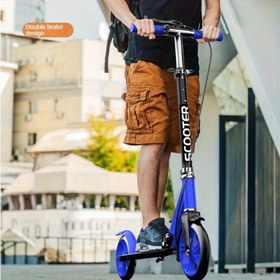 Resim Tüm 12 Festival ve 13 Sahne için Katlanabilir Scooter - Yetişkinler ve Gençler için Uygun, Ön Fren ve Şok Emme Sistemi ile, Hafif Şehir İçi Taşıma Elektriksiz Sürücü, Gevşek Mat, Beyaz/Yeşil/Mavi/Lacivert 