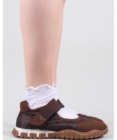 Resim Madre Cırtlı Süet Garnili Paraşüt Babet Kahverengi-8580 Haki 