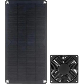 Resim 10W Monokristalin Güneş Paneli DC5521 Çıkış Şarjı 12V Pil Pv Plaka Pet Egzoz Fanı Tavuk Köpek Güneş Fanı (Yurt Dışından) 