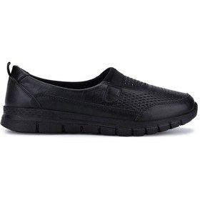 Resim Tamer Tanca Kadın Hakiki Deri Siyah Comfort Ayakkabı 370 1202 Bn Ayk Sk25-26 Sıyah Siyah 