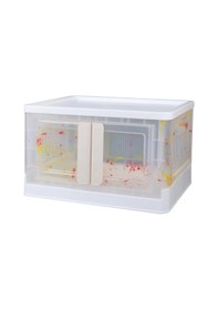 Resim Powermaster Sunup Sn-25883 72l Katlanabilir Plastik Saklama Kutusu Renkli Kapaklı Tekerlekli 40x64x37cm Beyaz 