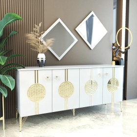 Resim ESMOPA MOBİLYA Elegant Beyaz Konsol (Metal Ayaklı) 