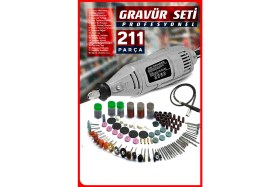 Resim Proxtech Premium Çok Amaçlı Devir Ayarli 211 Parça Hobi Gravür Seti El Motoru Usta Set Esnek Şaft 