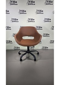 Resim Monaco Çalışma Kesim Koltuğu Yonca Tekerlekli Siyah Ayak Kahverengi 