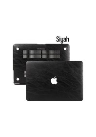 Resim Apple Uyumlu MacBook Air Kılıf 13 İnç Deri Leat01 Eski Usb'li Model 2010-2017 A1369 A1466 İle Siyah 