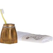 Resim Bosphorus Diş Fırçalık Taşlı Altın Poliresin 7x7x10 cm 