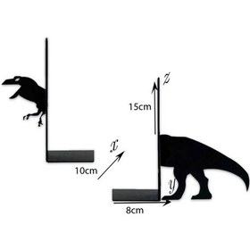 Resim Hobi Demir Sanat T-Rex Figürlü Dekoratif Metal Kitap Tutucu 
