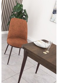 Resim Canisa Concept Nil Serisi 70x110 Sabit Mutfak Masası Takımı Barok Desen Masa 2 Kiremit Sandalye Kiremit Sandalyeler Barok Masa 