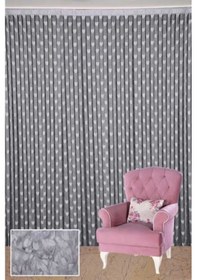 Resim Kalpli Model Gri Renk İp Perde Hazır İp Perde 300 270 Gri 