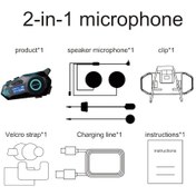 Resim K09 Motosiklet Bluetooth Kask Yarı-dubleks Interkom Ipx8 Su Geçirmez 800mah 1pc 2 İn 1 Mic 