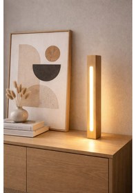 Resim 50' Lik Masif Ahşap Gece Lambası Ahşap 