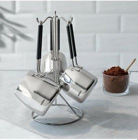 Resim Nehir Modern 4 Parça Cezve Seti 