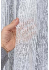 Resim Caserta Cam Kırığı Ağaç Kabuğu Desen Beyaz Düz Örme Tül Perde 1.sınıf Kalite Beyaz - Ekru 