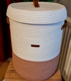 Resim Zuviel Deco Handmade 35x45 El Yapımı %100 Pamuk Kapaklı Kirli Sepeti,düzenleyici,çamaşır Sepeti,oyuncak Sepeti 