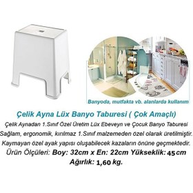 Resim Çelik Ayna Çlk Ayn Büyük Boy Banyo Taburesi Code.129 