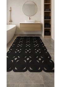 Resim Mavaux Solena Jüt Hasır Dikdörtgen Şık Kilim Halı Paspas Yolluk Evinizi Şımartın Tarzınızı Yansıtın Siyah 