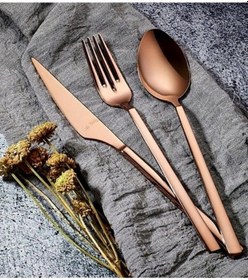Resim Hisar Lara 36 Parça Bronz Çatal Kaşık Bıçak Set Bronz Rengi 