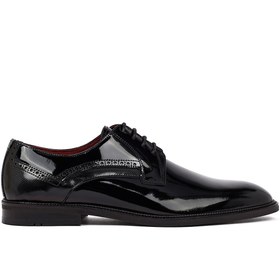 Resim Derimod Erkek Siyah Bağcıklı Rugan Deri Klasik Ayakkabı 25WFD603016 