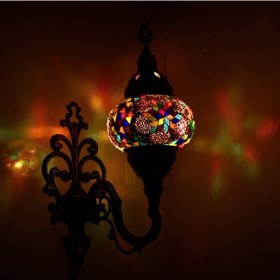 Resim Dekoratif RENKLİ DESENLİ DUVAR LAMBASI APLİK EL YAPIMI 
