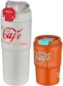 Resim Vagonlife 2'li Çelik Termos-Kahve Bardağı Seti 750ML Çift Kullanım Termos//450ML Mug Kahve Bardağı 