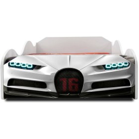 Resim Bugattı - S1 - Arabalı Yatak - Araba Karyola , Beyaz Tek Kişilik 