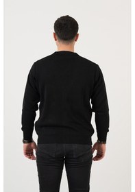 Resim Woolen World Düğmeli Çift Cepli Nokta Desenli Erkek Triko Hırka 001 